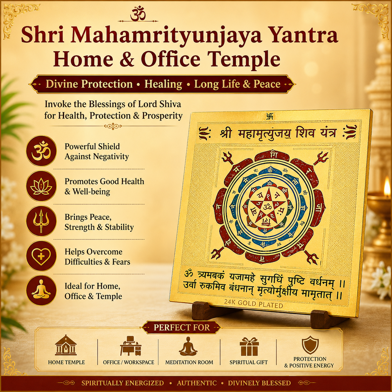 Shri Mahamrityunjaya Yantra Home & Office Temple